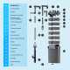 Sunsun HBL-803 vue eclatee des 18 pieces du filtre