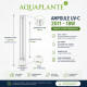 Infographie présentant les caractéristiques techniques de l'ampoule UV-C Aquaplante 18W 2G11