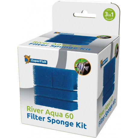 SUPERFISH RIVER AQUA 60 Filter Sponge kit - Mousses de rechange