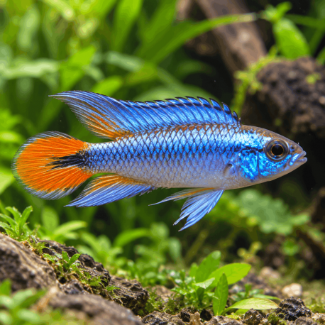 Apistogramma agassizii Alenquer Neon blue LE COUPLE - Elevage Européen