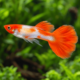Guppy de selection - Poecilia reticulata Kohaku femelle