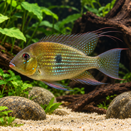 Acarichthys heckelii 8-10 cm - Cichlidé Threadfin Acara d'élevage