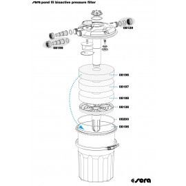 SERA pond bouchon avec ecrou-raccord et joint torique pour SERA pond fil bioactive