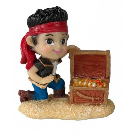 AQUA DELL BABY PIRATE -XS- GIRL&TREASURE CHEST ca.4,7x3,2x5,2cm