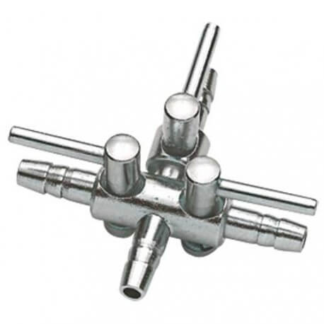 Hobby Robinet à air en métal 4/6mm, 3 Conduits