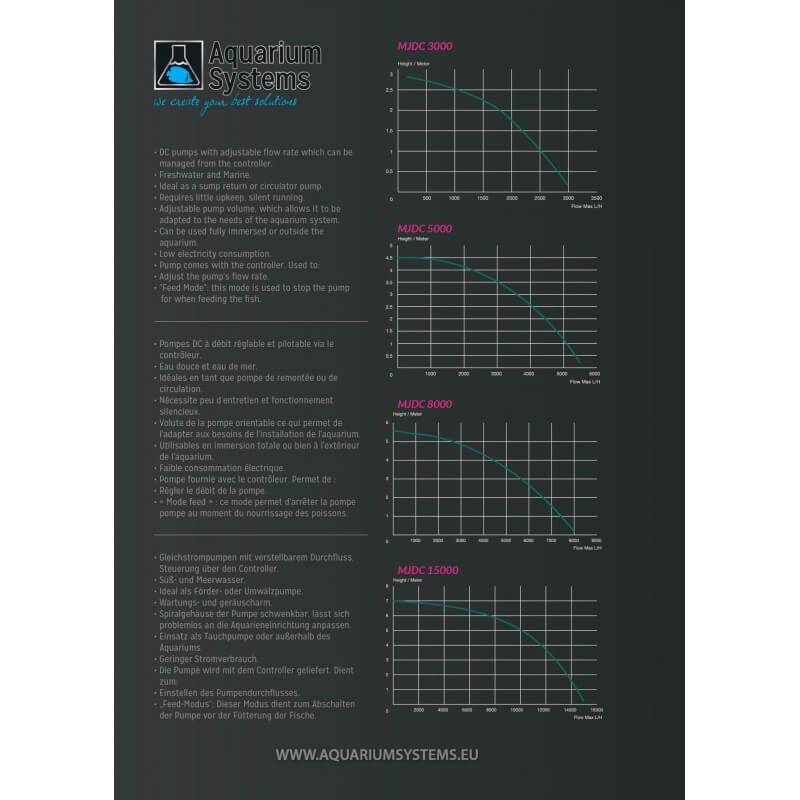 pompes universelles pour aquarium