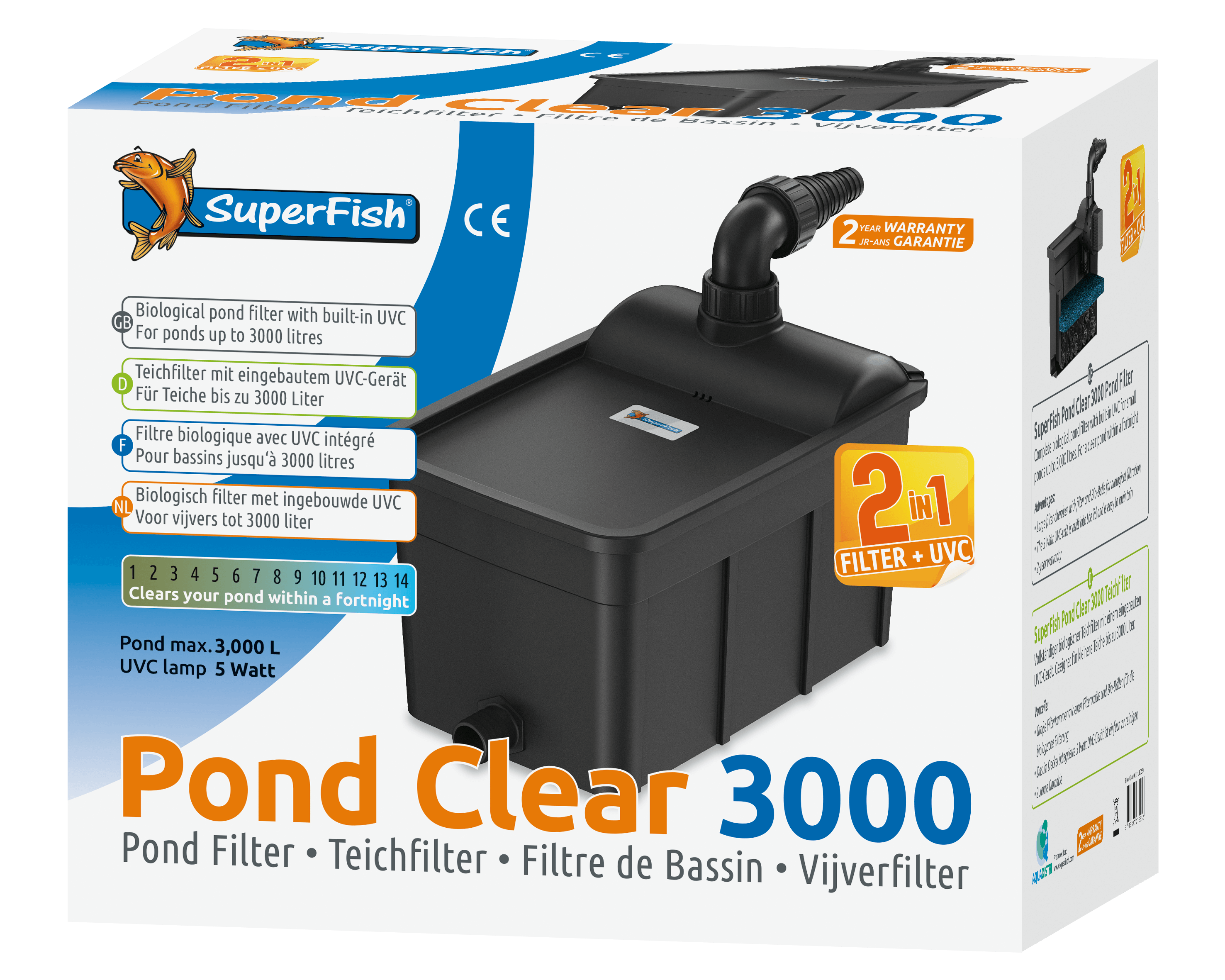 YAOBLUESEA Filtre De Bassin UVC Fontaine De Bassin 4 En 1 Avec Filtre Clarificateur Uv Cuf 2505 Cable Dalimentation De 10 M 24 W De 10 M Conception Du Jardin Et De La Fontaine