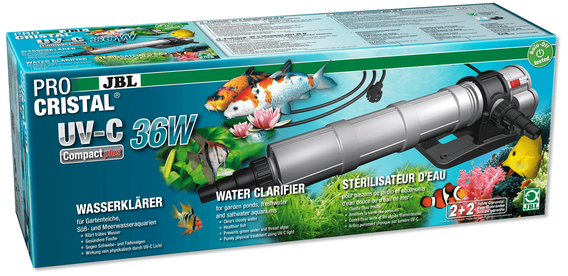 JBL Stérilisateur UV-C compact pour aquarium d'eau douce, contre