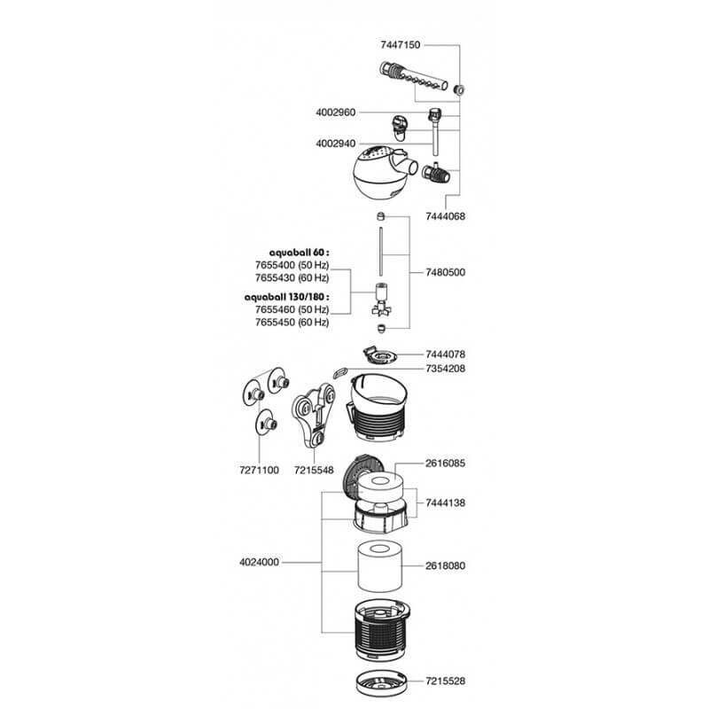 EHEIM AquaBall 130 filtre intérieur pour aquarium entre 60 et 130