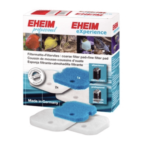 EHEIM mousse bleu + 2 ouates  pour Expérience 150 et 250 (2222-24/2422-24)