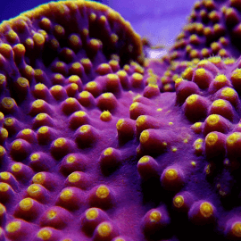 Turbinaria reniformis Purple and yellow frag S