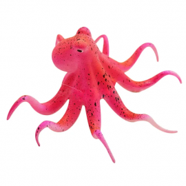 Poulpe Rouge 10X5cm - Décoration fluorescente pour aquarium
