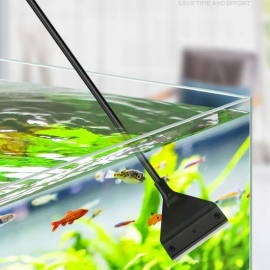 Aquaplante Scraper Black 33cm - Kit de nettoyage des algues pour aquarium