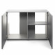 AQUAEL Glossy ST 100 gris - Ensemble aquarium + meuble