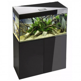 AQUAEL GLOSSY ST 100 noir - Ensemble aquarium + meuble