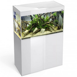 AQUAEL Glossy ST 100 Blanc - Ensemble aquarium + meuble