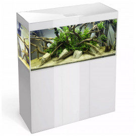 AQUAEL glossy st 120 Blanc - Ensemble aquarium + meuble