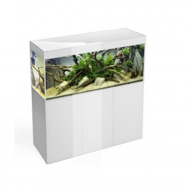 AQUAEL Glossy ST 150 Blanc - Ensemble aquarium + meuble