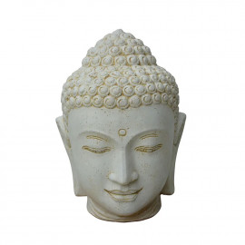 SEDA Tête de Bouddha 50 cm light white - Décoration statue