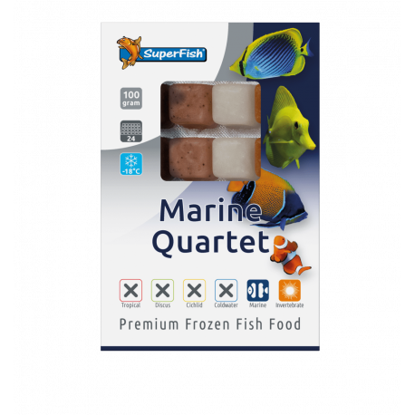 SUPERFISH QUARTET MARIN 100gr Lot de 10pcs (1Kg) - Nourriture congelée