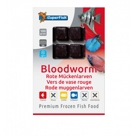 SUPERFISH VERS DE VASE 100gr Lot de 22pcs (2,2Kg) - Nourriture congelée