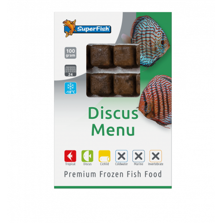 SUPERFISH DISCUS MENU 100gr Lot de 10pcs (1Kg) - Nourriture congelée