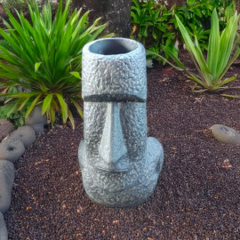SEDA Moaï avec pot à trou 30 cm - Décoration statue