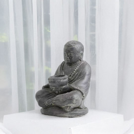 SEDA Moine assis avec pot pour Bougie 20 cm  - Décoration statue