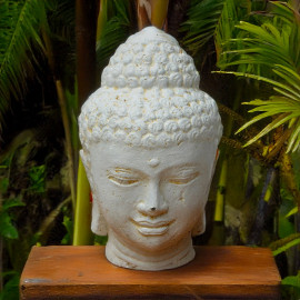 SEDA Tête de Bouddha 35 cm White light- Décoration statue