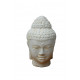 SEDA Tête de Bouddha 100cm Blanche light - Décoration statue