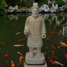 SEDA Guerrier Chinois debout white 101cm (Light)  - Décoration statue