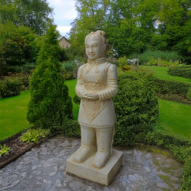 SEDA Guerrier Chinois debout Blanc 125cm - Décoration statue