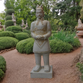 SEDA Guerrier Chinois debout Blanc 160cm - Décoration statue