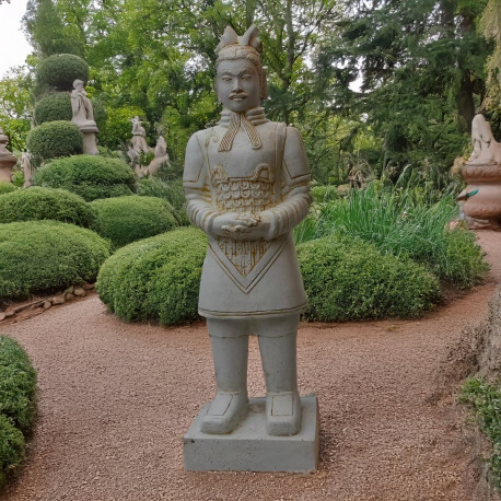 SEDA Guerrier Chinois debout Blanc 160cm - Décoration statue