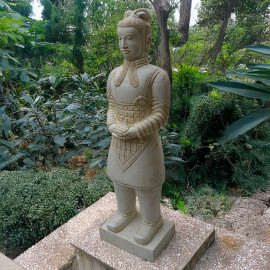 SEDA Guerrier Chinois debout blanc 175cm - Décoration statue