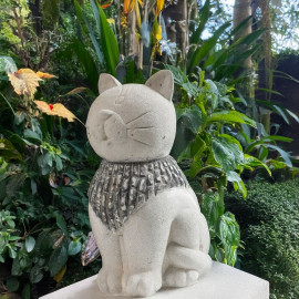 SEDA Chat White 32cm - Décoration statue