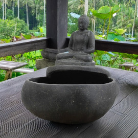 SEDA Bouddha assis avec bassin à lotus - Décoration statue
