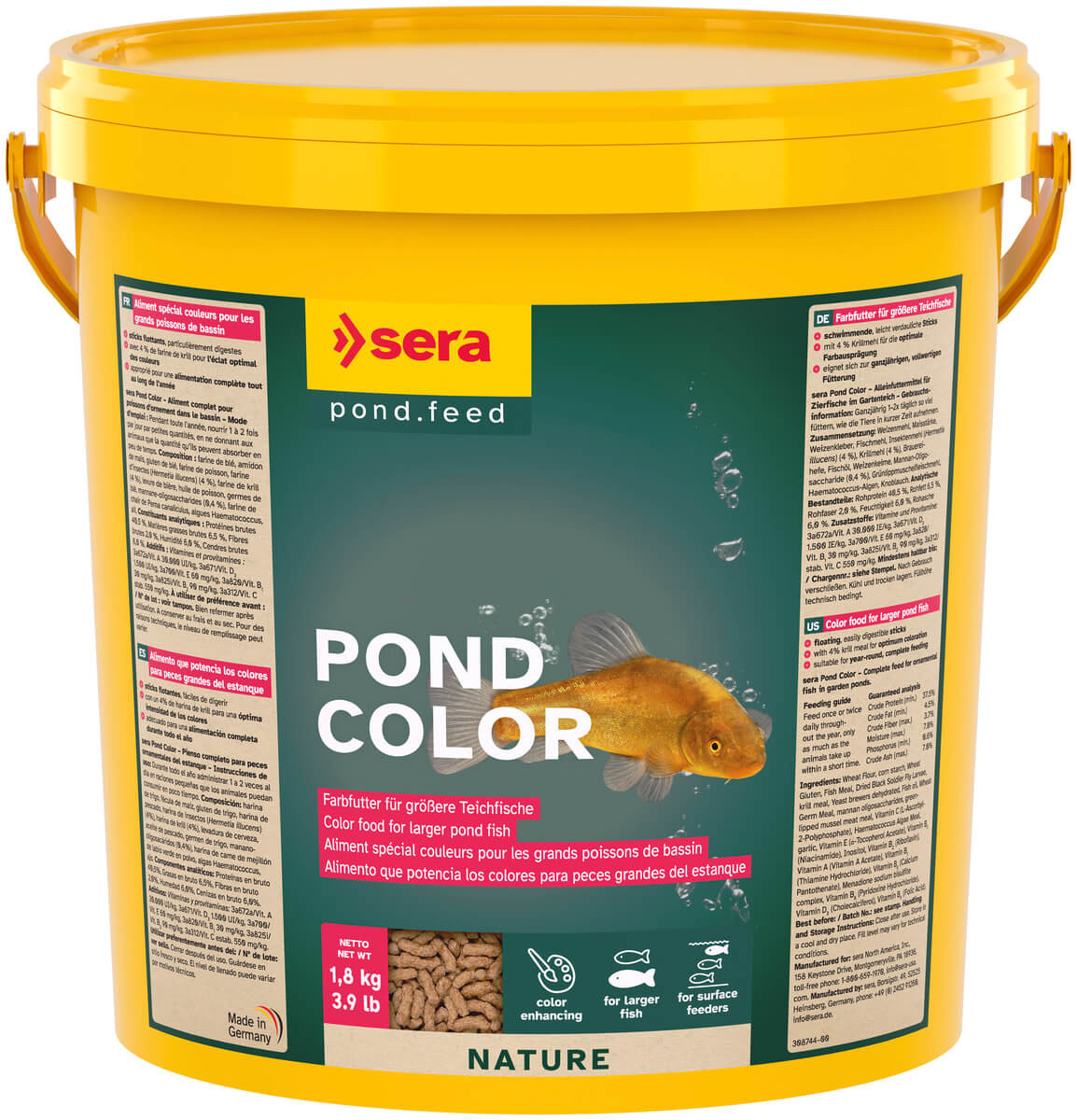 Tropical Pond Mix 5L / 800g - Aliment Complet Pour Koi Et Poissons D'Étang - Mélange Flocons, Bâtonnets Et Granulés