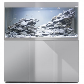 AQUAEL glossy st 120 gris - Ensemble aquarium + meuble