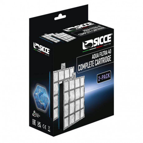 SICCE Aqua filtra 40 Complet Cartridge x 2 - Cartouche de remplacement