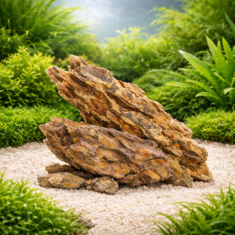 Aquaplante Dragon Stone Ohko Stone roche naturelle brun-ocre pour aquascaping