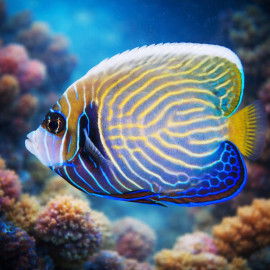 Pomacanthus imperator - Poisson-ange empereur Sub-Adulte M