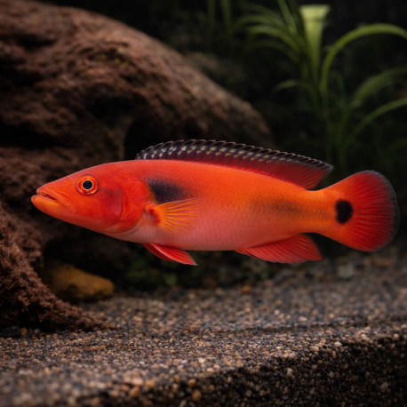 Crenicichla sp. Atabapo I Red - Pike rouge d'Atabapo en aquarium d'eau noire