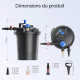 Dimensions Sunsun CPF-10000 : 574 x 382 mm avec 4 embouts 20 25 32 et 38 mm
