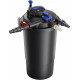 Vue eclatee du filtre Sunsun CPF-15000 avec reperage des 26 composants : couvercle, eponges, lampe UV-C, tube quartz