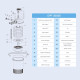 Vue eclatee du filtre Sunsun CPF-30000 avec reperage des 24 composants : couvercle, eponges XL, lampe UV-C 55W, tube quartz,