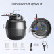 Dimensions du filtre XXL Sunsun CPF-50000 : hauteur 850 mm, diametre 620 mm, volume 170 L, raccords 32-38-50 mm