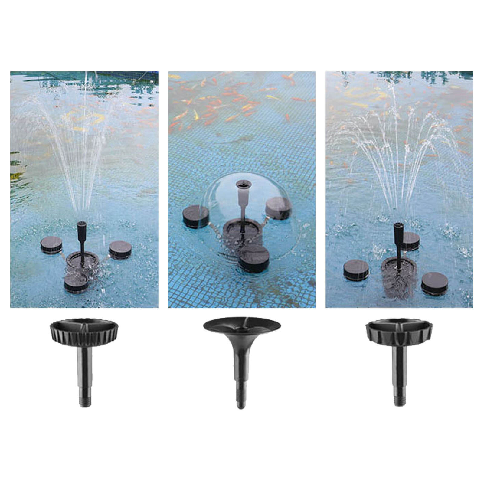 Ecumeur Sunsun CSP-250 en action aspire les feuilles et debris de la surface du bassin avec carpes koi