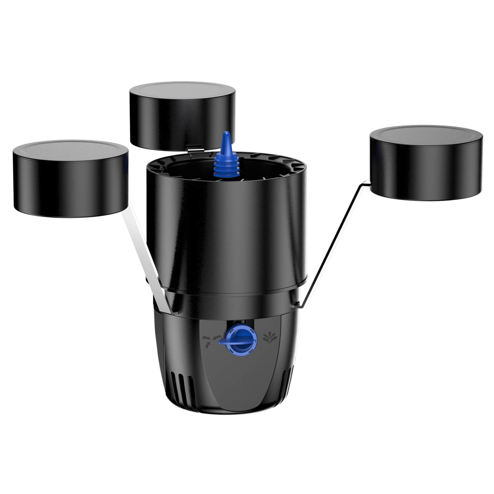 Trois embouts de fontaine interchangeables pour Sunsun CSP-250 : jet geyser jet volcan et jet cloche decoratif