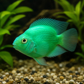 Cichlasoma Parrot vert - cichlidé perroquet hybride vert chez Aquaplante